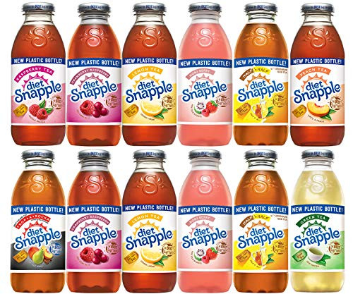Diet Snapple Variety Pack  16 fl oz -12 Plastic Bottles-