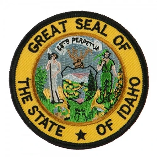 Idaho State Seal Patch Round 3 inch Diameter  Idaho Embroidered Iron On or Sew On Seal Patch Flag Emblem
