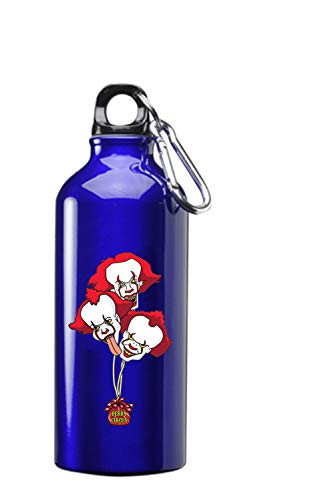 Creepy Bouquet of Clown Head Balloons Horror Movie Parody 3D Color Printed 17 oz Stainless Steel Water Bottle Blue