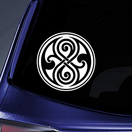 Bargain Max Decals Seal of Rassilon DW Whovian Logo Sticker Decal Notebook Car Laptop 6 inch -White-