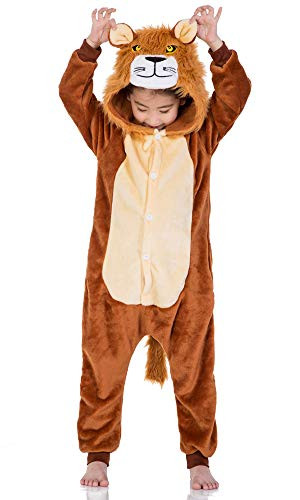 YOLSUN kids Onesie Animal Pajamas  Cute Chrismas Costume Cosplay for Boys and Girls -110-Suggest Height 40 inch-43 inch-  lion-