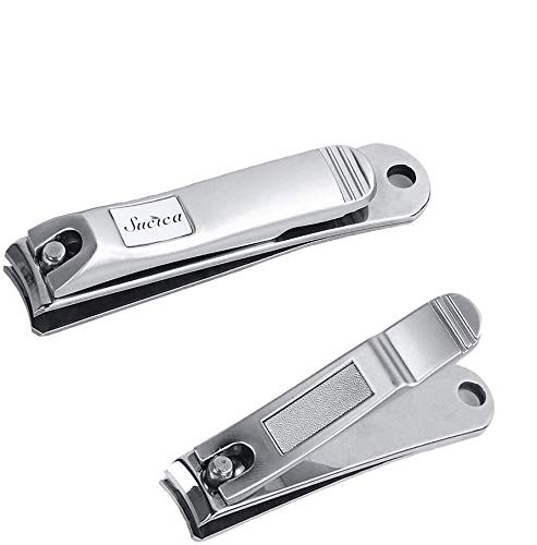 Nail Clippers for Men  Kmeivol 2 PCS Nail Clippers  Fingernail and Toenail Clipper Cutter  Stainless Steel Toenail Clippers Set  Sharp and Durable Nail Cutter  Silver