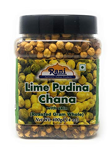 Rani Roasted Chana -Chickpeas- Lime Podina -Mint- 14oz -400g- ~ All Natural - Vegan - No Preservatives - No Colors Great Snack  Ready to Eat  Indian Origin