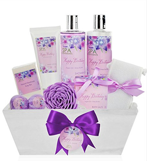 Birthday Gift Basket Spa Kit - Spa Basket Bath & Body Birthday Basket Gift Set is the #1 Women Birthday Gift for Wife, Mom & Friends! Spa Gift Basket #1 Best Birthday Gift Baskets for Women!