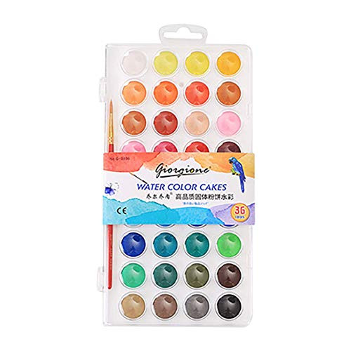 QINGELL Watercolor Paint Set 12 24 36 48 Watercolors Vibrant Colors Portable Water Colors Paints Set for Kids Children Students Adults Beginner Artists Painting Supplies Outdoor Painting -36 Color- QINGELL Watercolor Paint Set 12 24 36 48 Watercolors Vibrant Colors Portable Water Colors Paints Set for Kids Children Students Adults Beginner Artists Painting Supplies Outdoor Painting -36 Color-