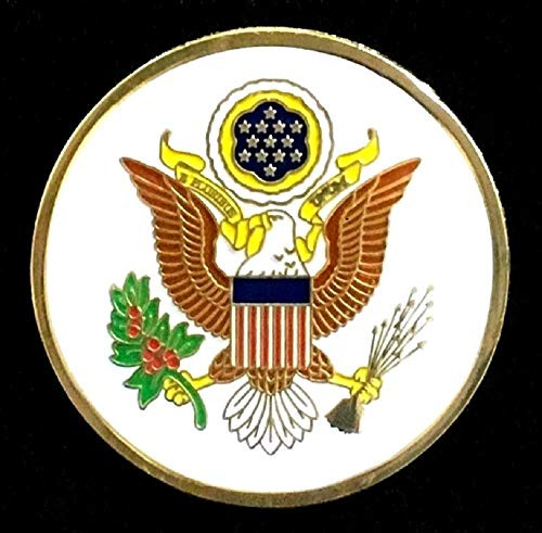 The Great Seal of The United States Lapel Pin - Round 1 1 8 inch Diameter Die Cast Metal Pin with Butterfly Clasp
