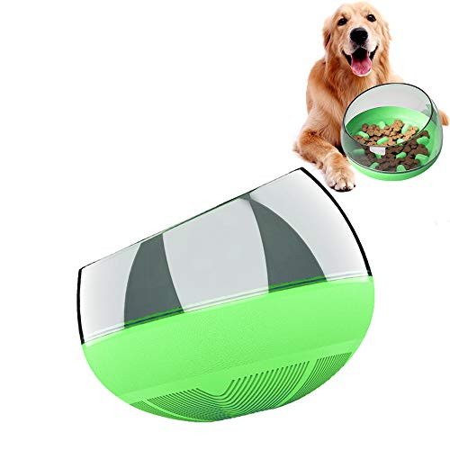 WeBingo Slow Feeder Bowls  Dog Food Bowl No Spill Tumbler Roly Poly Maze Puzzle for Pupples Cat Large Small Fast Eaters -Green-