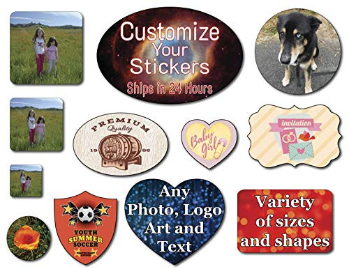 75  1 inchx1.5 inch Oval  Custom Stickers Labels. Add Logo  Photo  Text or Art Design and Make Your own Personalized Stickers Labels. Custom Decals Logo Stickers  Kiss Cut Custom Decals.