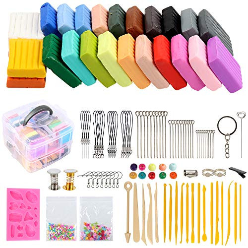 LanScren Modeling Clay Kit - Air Dry Magic Clay Soft and Ultra Light DIY Molding Clay with Sculpting Tools DIY Accessories Kids Art Crafts Best Gift for Boys and Girls -24Colors- LanScren Modeling Clay Kit - Air Dry Magic Clay Soft and Ultra Light DIY Molding Clay with Sculpting Tools DIY Accessories Kids Art Crafts Best Gift for Boys and Girls -24Colors-