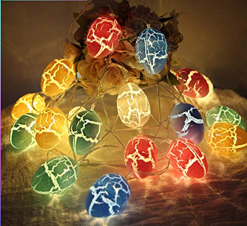 Easter Egg Lights Battery Operated 10 ft 20 LEDs Easter Egg Shape LED String Lights Fairy String Lights Decor for Easter Spring Theme Party for Bedroom Holiday Party Home Indoor Outdoor