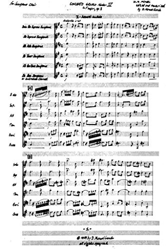Concerto Grosso No.4 for Saxophone Choir by G.F. Handel