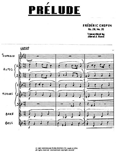 Prelude Op.28 No.2 for Saxophone Choir by Frederic Chopin