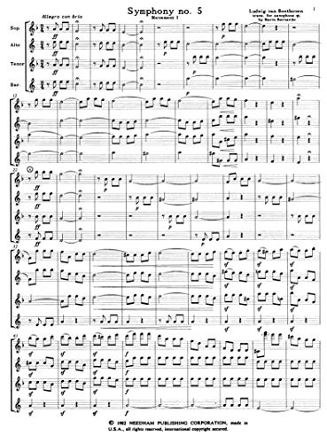 1st Movement from Symphony No.5 for Saxophone Quartet by Ludwig van Beethoven
