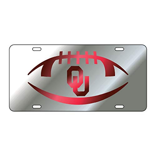 Craftique Oklahoma TAG -Laser SIL RED OU Football -17541--