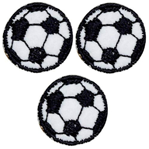 Spk Art 3 Pcs Mini Soccer Ball Football Embroidery Applique Iron On Patch  Sew on Patches Badge DIY Craft