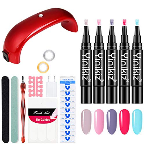 Akabsh Portable UV Lamp LED Dry Nail Kit Nail Art Manicure Set Acrylic Nail DIY Nail Decoration Nail Tool DIY Nail Set for Beginner Nail Art Portable Kit for Travel