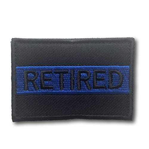 Thin Blue Line Retired Flag Patch Police Law Enforcement Military Morale Patch with Hook  and  Loop -2 inch x 3 inch