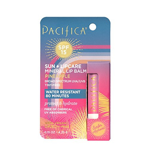 Pacifica Mineral Lip Balm Pineapple SPF 15  0.15oz  pack of 1