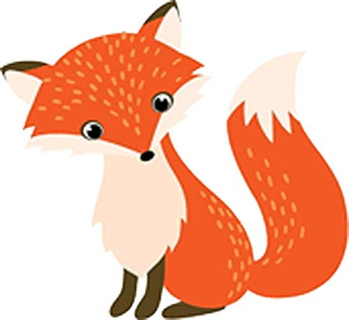 Adorable Cute Nursery Cartoon Forest Animal Critter Vinyl Decal Sticker -8 inch Wide  Fox-