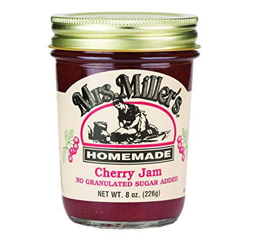 Mrs. Millers Homemade No Sugar Cherry Jam 8 oz. -2 Jars-