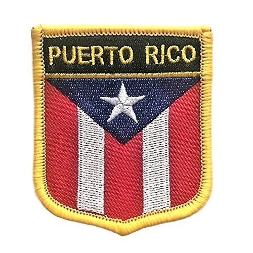 Puerto Rico Flag Shield Patch -Puerto Rican Iron Sew On Crest-