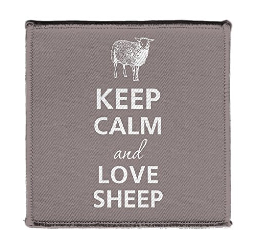 Keep Calm AND LOVE SHEEP - Iron on 4x4 inch Embroidered Edge Patch Applique