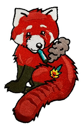 Pot Smoking Pals Cute Red Panda - Iron On Patch Applique