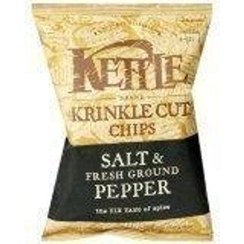 KETTLE BRAND POTATO CHIPS SALT  and  FRESH GROUND PEPPER KRINKLE CUT 8 OZ