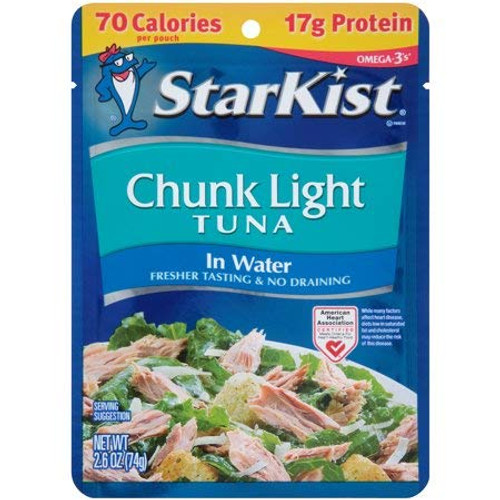 6 pouches of StarKist Chunk Light Tuna in Water 2.6 Oz ea 6 pouches of StarKist Chunk Light Tuna in Water 2.6 Oz ea