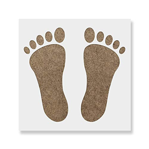 Footprint Stencil - Reusable Stencils for Painting - Mylar Stencil for Crafts and Decor
