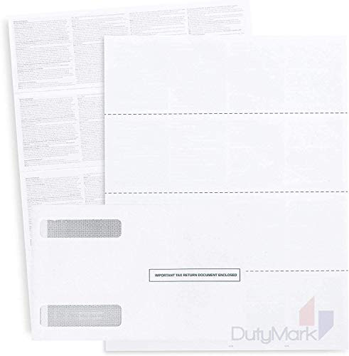 W-2 Forms 2020 Designed for Quick Books Online 25 Employee Kit of 4-Up Horizontal Blank Laser Tax Forms  with Back Instructions  25 Self Seal Envelopes Included