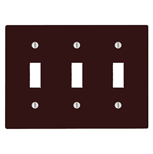 Trendy Accessories Seal Brown Solid Color Background 3 Toggle Electrical Switch Wall Plate -6.56 x 4.69in-