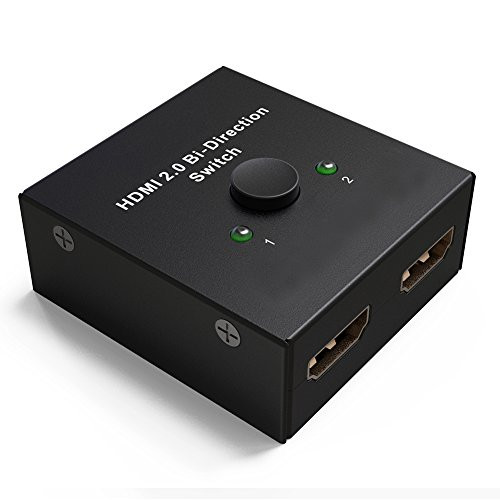 Sunvisk HDMI 2.0 Switch 2x1 or 1x2 HDMI Bi-Directional Switcher with HDCP Pass Through, Support UHD 4Kx2K@60Hz & 3D