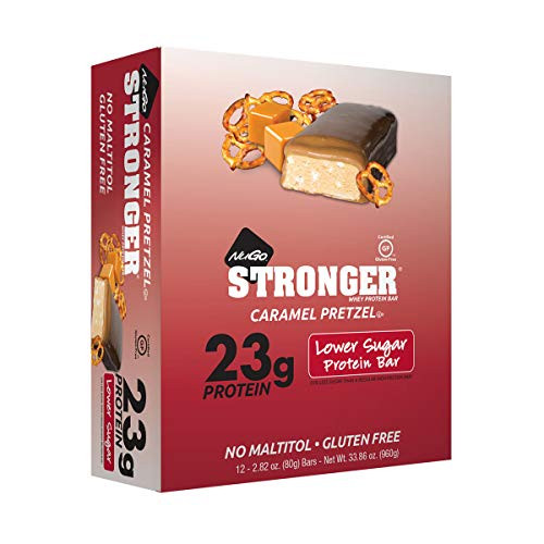 Nugo  Bar Box Stronger Caramel Pretzel 12 Count  33.84 Ounce