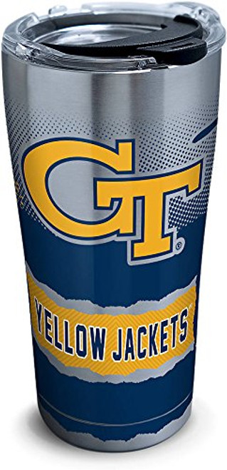 Tervis 1269354 Georgia Tech Yellow Jackets Knockout Stainless Steel Tumbler with Clear and Black Hammer Lid 20oz, Silver Tervis 1269354 Georgia Tech Yellow Jackets Knockout Stainless Steel Tumbler with Clear and Black Hammer Lid 20oz, Silver