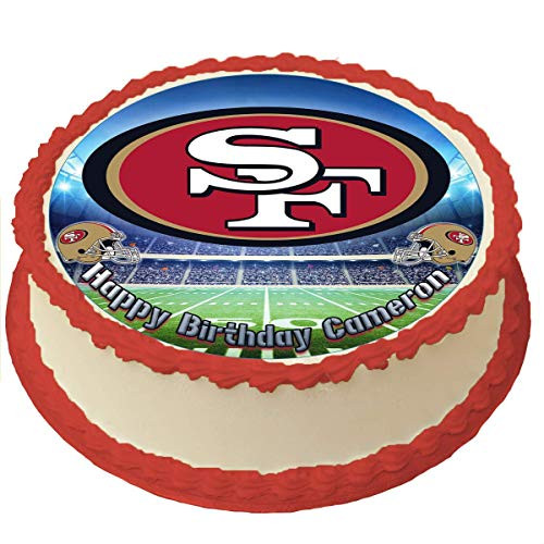 49ers Personalized Cake Topper 8 Inches Round Birthday Cake Topper