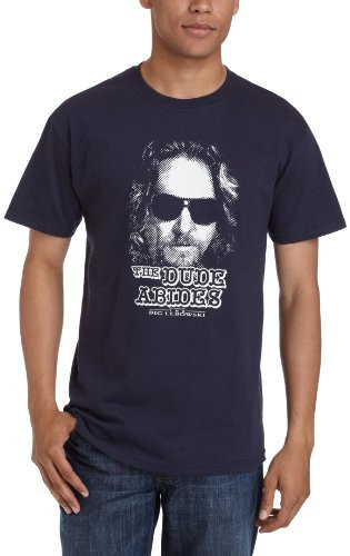 Ripple Junction Men s Lebowski Dude Abides T-Shirt Navy Large