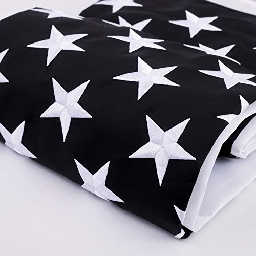 Freefy Thin Blue Line American Flag 4x6 ft- Embroidered Stars Heavy Duty Durable Nylon Sewn Stripes Brass Grommets Black White Blue US USA Police Flag-Honoring Law Enforcement Officers