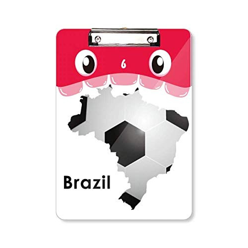 Soccer Brazil Map Shape Brazil Slogan Mouth Clipboard Folder File Pad Backing Plate A4