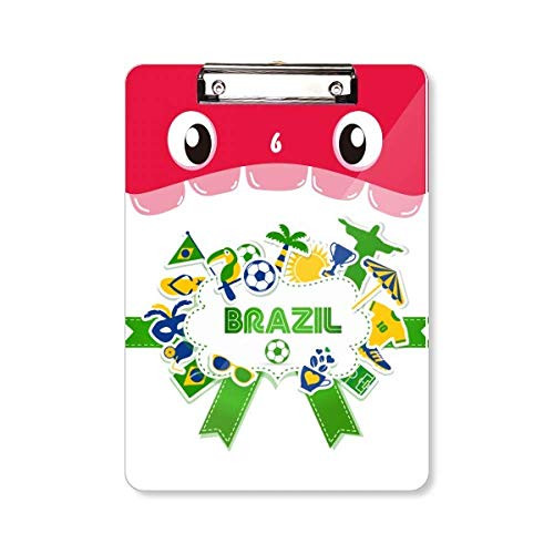 Soccer Football Brazil Cultural Mouth Clipboard Folder File Pad Backing Plate A4 Soccer Football Brazil Cultural Mouth Clipboard Folder File Pad Backing Plate A4