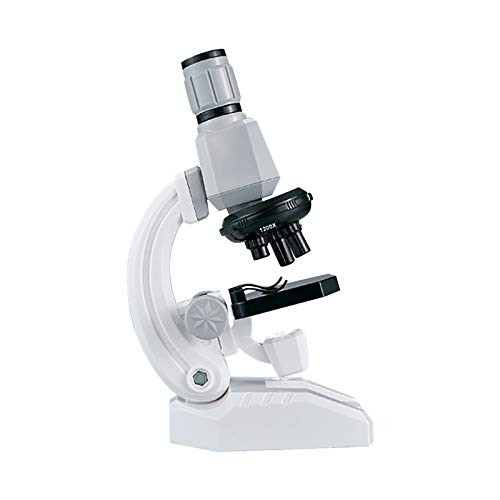 MINIKID Microscope for Kids Beginner  1200X Young Scientist Microscope with LED Set for Boys Girls Science Education Toy Kit  High Definition Magnification Microscope  Easy to Assemble and Use -Gray-