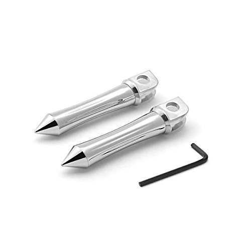 Krator Front Spike Chrome Foot Pegs Motorcycle Footrests Compatible with Kawasaki ZX600 Ninja ZX-6 1990-2000