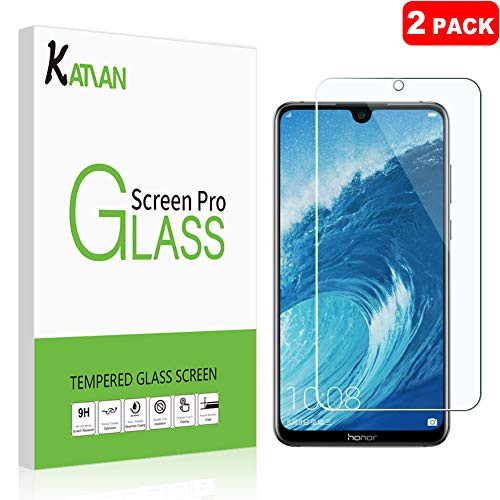 -2 Pack- Huawei Honor 8X Max Screen Protector  KATIAN HD Clear Protector -Anti-Scratch- -No-Bubble- -Case-Friendly-  9H Hardness Tempered Glass Screen Film for Huawei Honor 8X Max