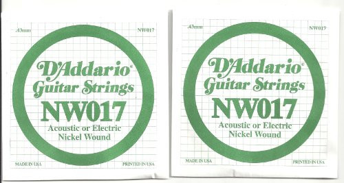 TWIN PACK OF D ADDARIO NW017 XL Nickel Wound Singles - TWO STRINGS!