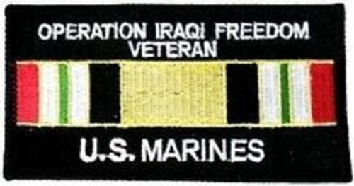 USMC Marine Corps Operation Iraqi Freedom OIF Veteran W Campaign Ribbon Patch