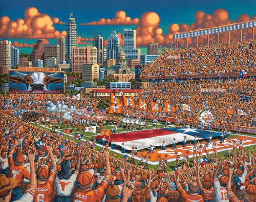 Texas Longhorns Football - 500pc Jigsaw Puzzle By Dowdle Folk Art Texas Longhorns Football - 500pc Jigsaw Puzzle By Dowdle Folk Art