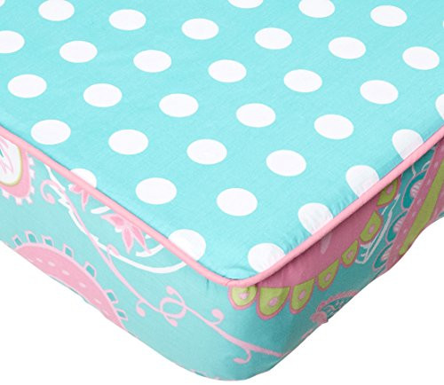 My Baby Sam Pixie Baby Bumper Less Crib Sheet, Aqua and Pink