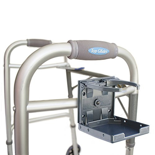 2-Pack  Folding Walker Wheelchair Rollator Cup Drink Holder -Dark Gray-