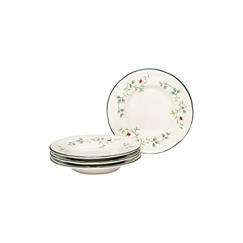 Pfaltzgraff Winterberry Appetizer Plate Stoneware Set of 4 Gift Box, 6", Assorted
