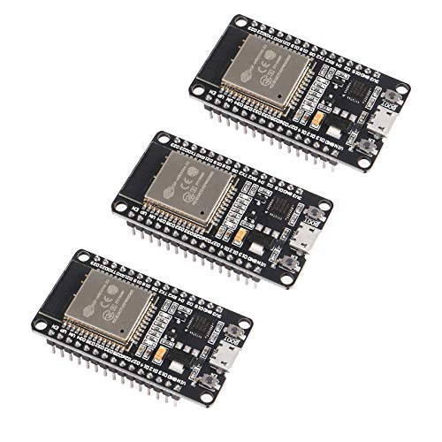 Aokin for ESP32 ESP-WROOM-32 Development Board 2.4 GHz WiFi and Bluetooth Dual Cores Microcontroller ESP-WROOM-32 Chip for Arduino NodeMCU  3 Pcs